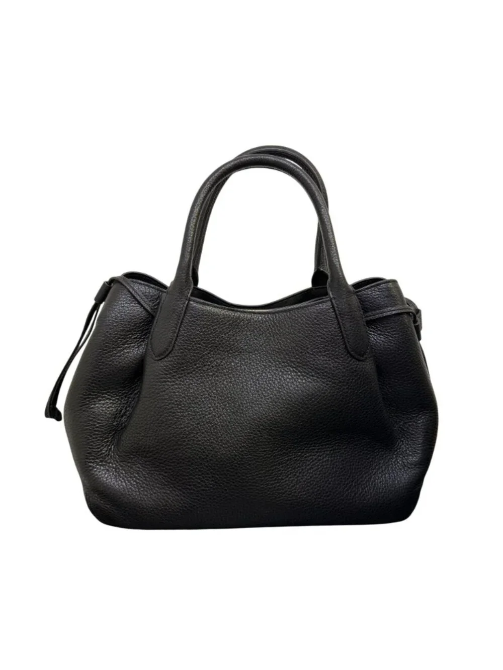 Kate Spade Black Pebbled Leather Satchel Bag With Adjustable Crossbody Strap